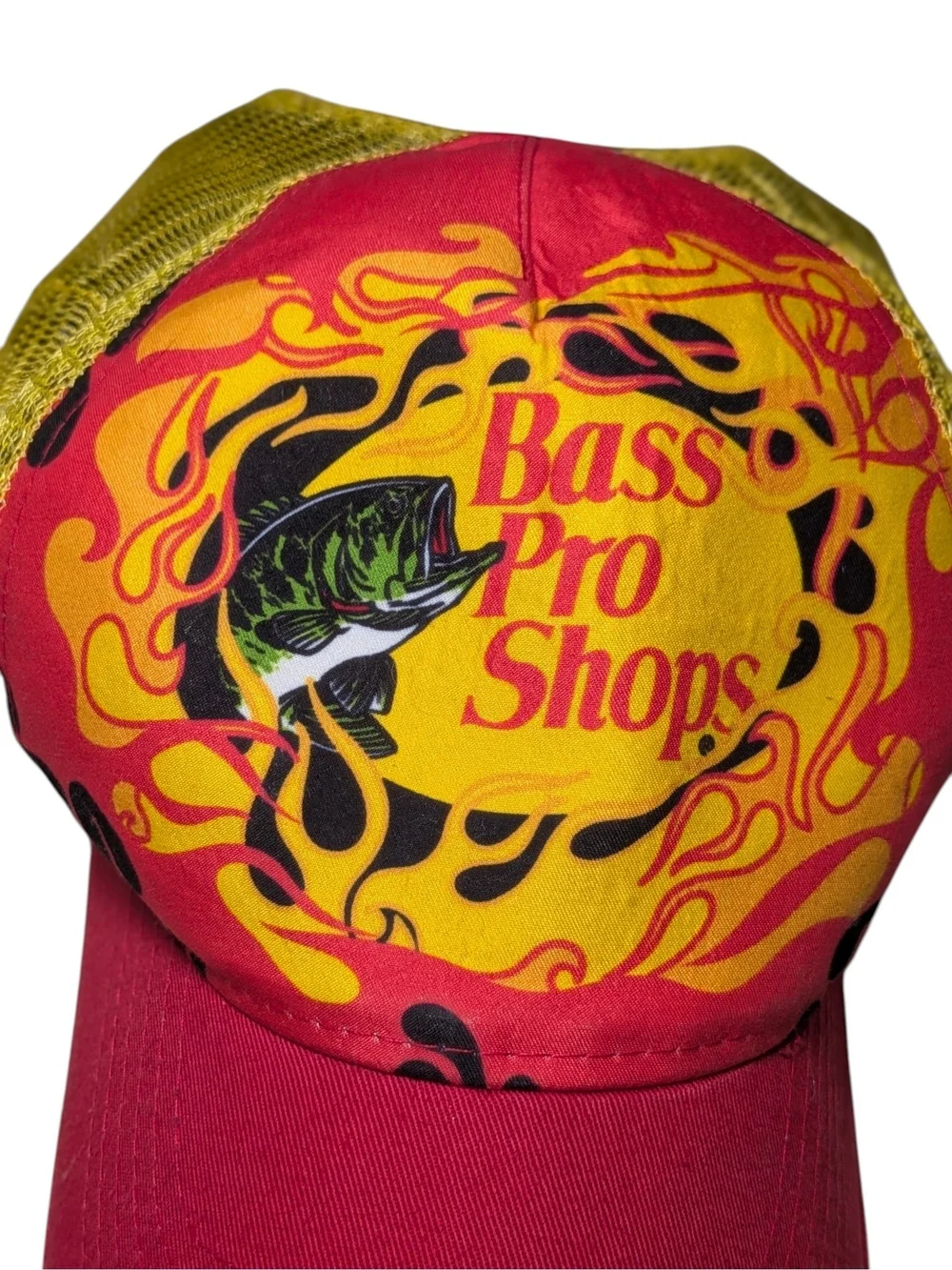 Bass Pro Shops Youth Red & Yellow Fishing Trucker Hat